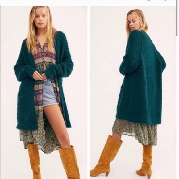 Free People Teal Cardigan - Picture 5 of 10